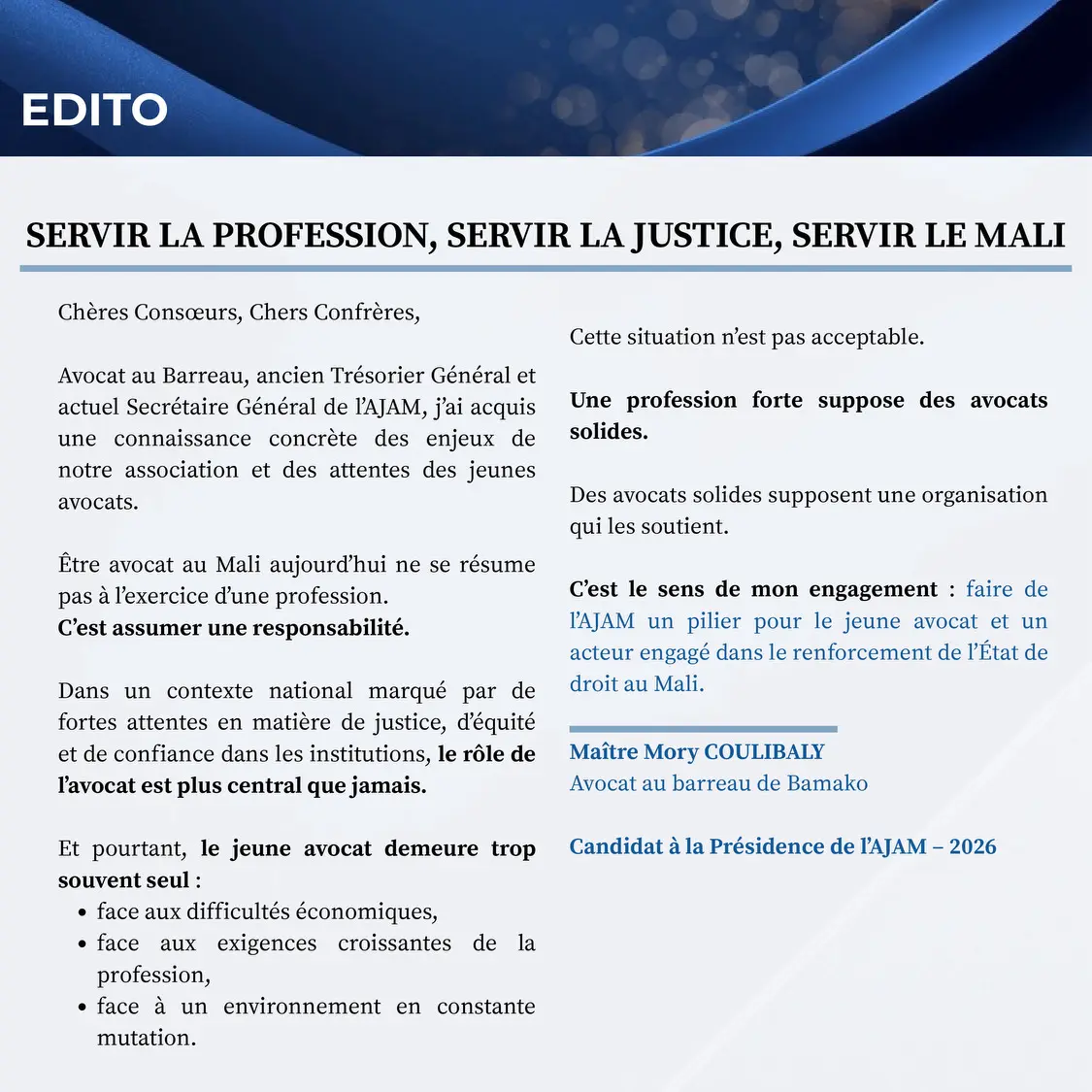 PRESIDENCE AJAM